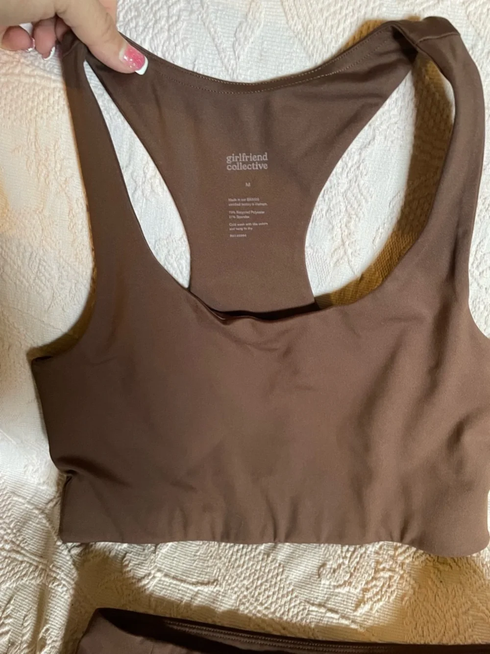 girlfriend collective Brown High-Rise Biker Shorts Set - Picture 2 of 6